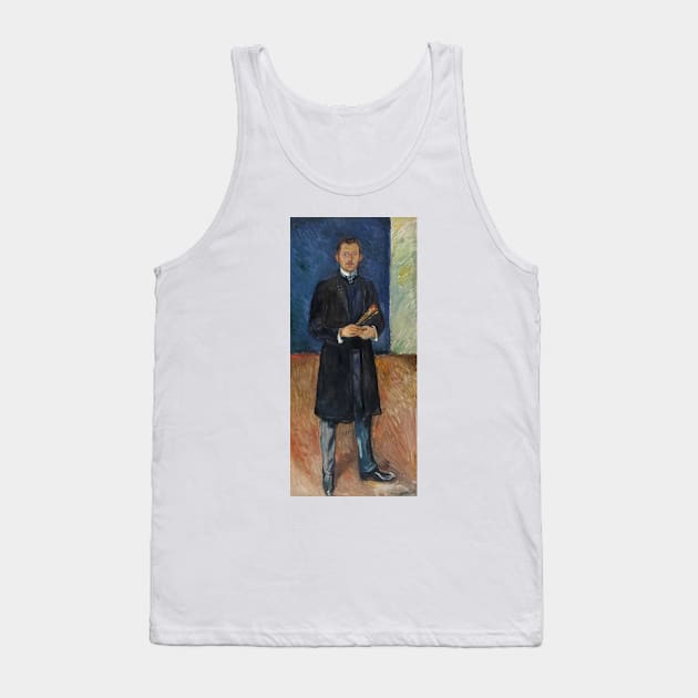 Self-Portrait with Brushes by Edvard Munch Tank Top by Classic Art Stall